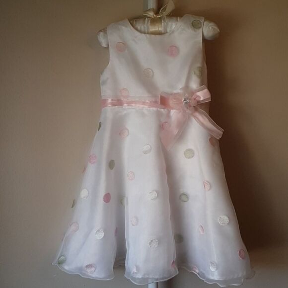 Young land White Polka dot Spring dress 3T - Picture 1 of 4
